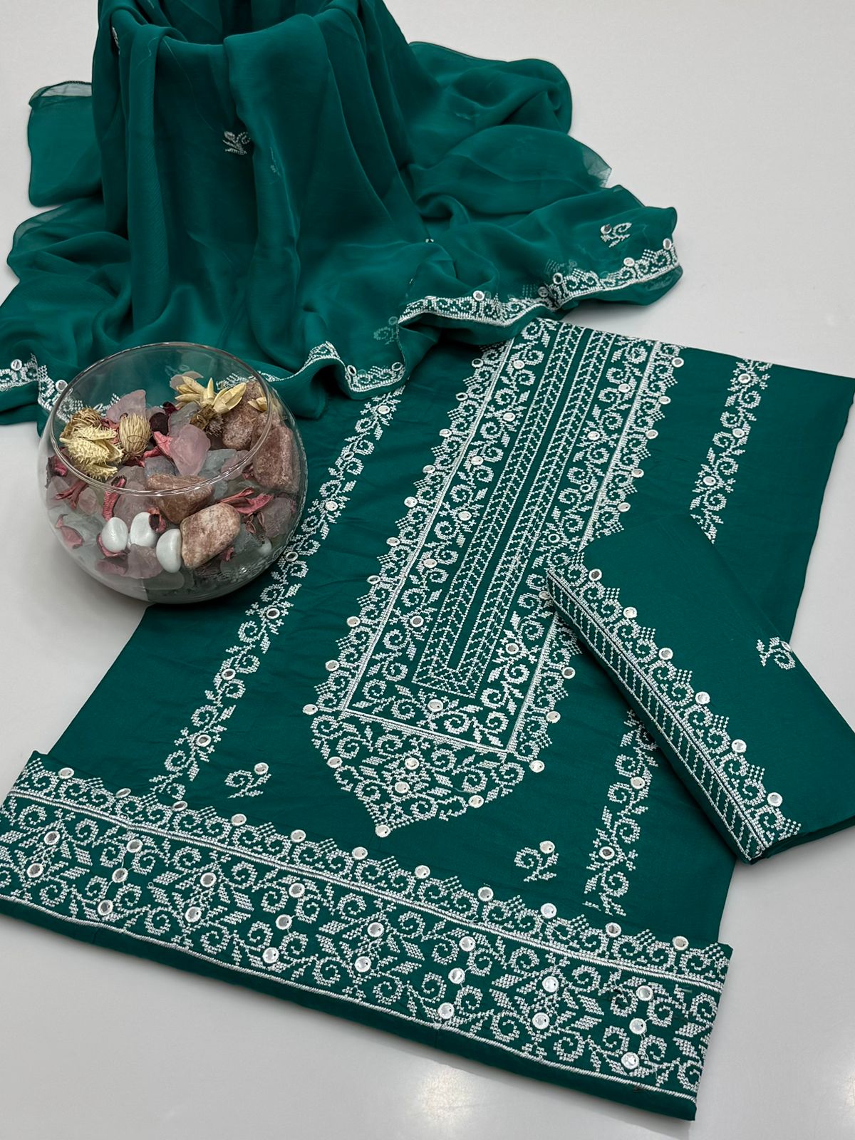 Lawn 3pcs Dress-Computer Cross Stitch 9mm Embroidery