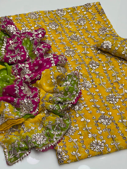 2PC Handmade Chunri Gotta Suit