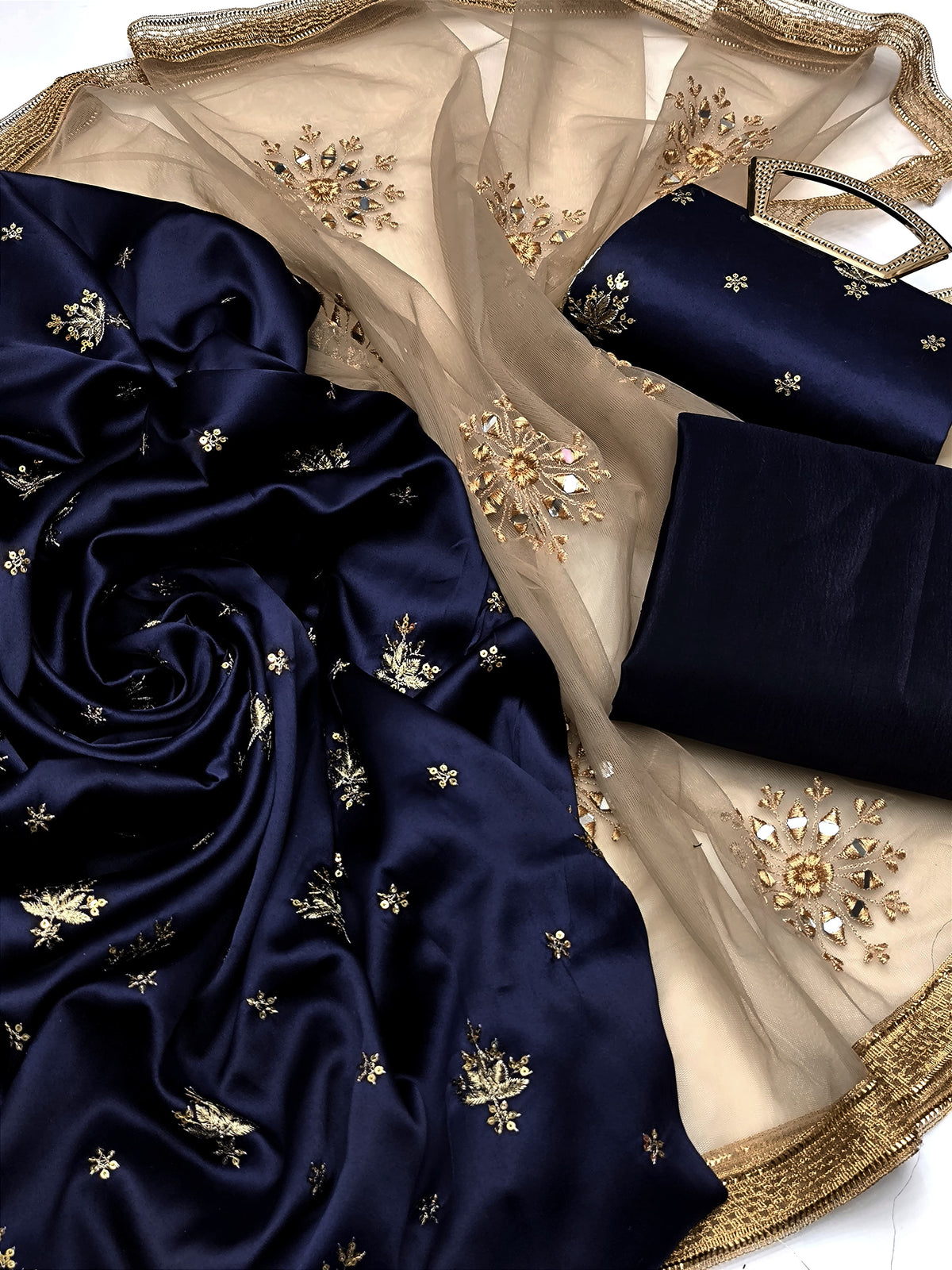 Shamoz Silk Embroidered Unstitched Dress