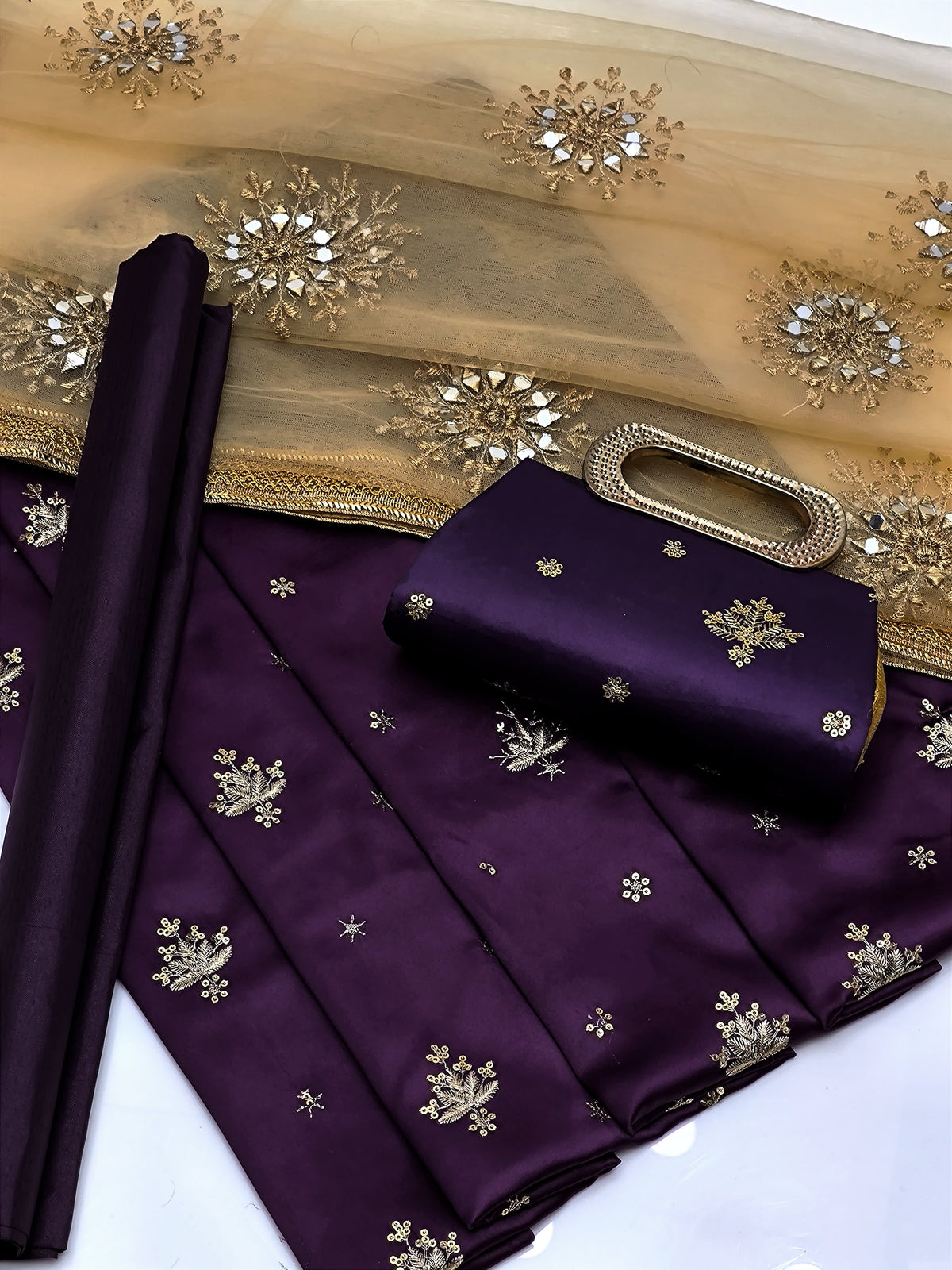Shamoz Silk Embroidered Unstitched Dress