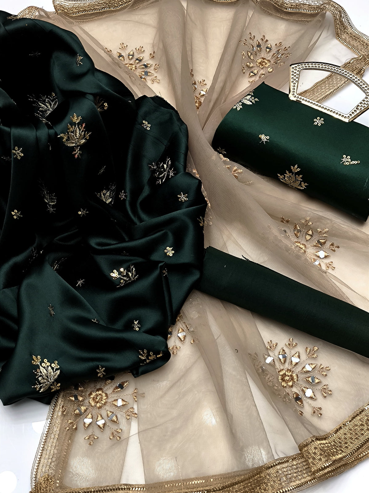 Shamoz Silk Embroidered Unstitched Dress