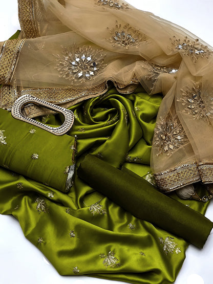 Shamoz Silk Embroidered Unstitched Dress
