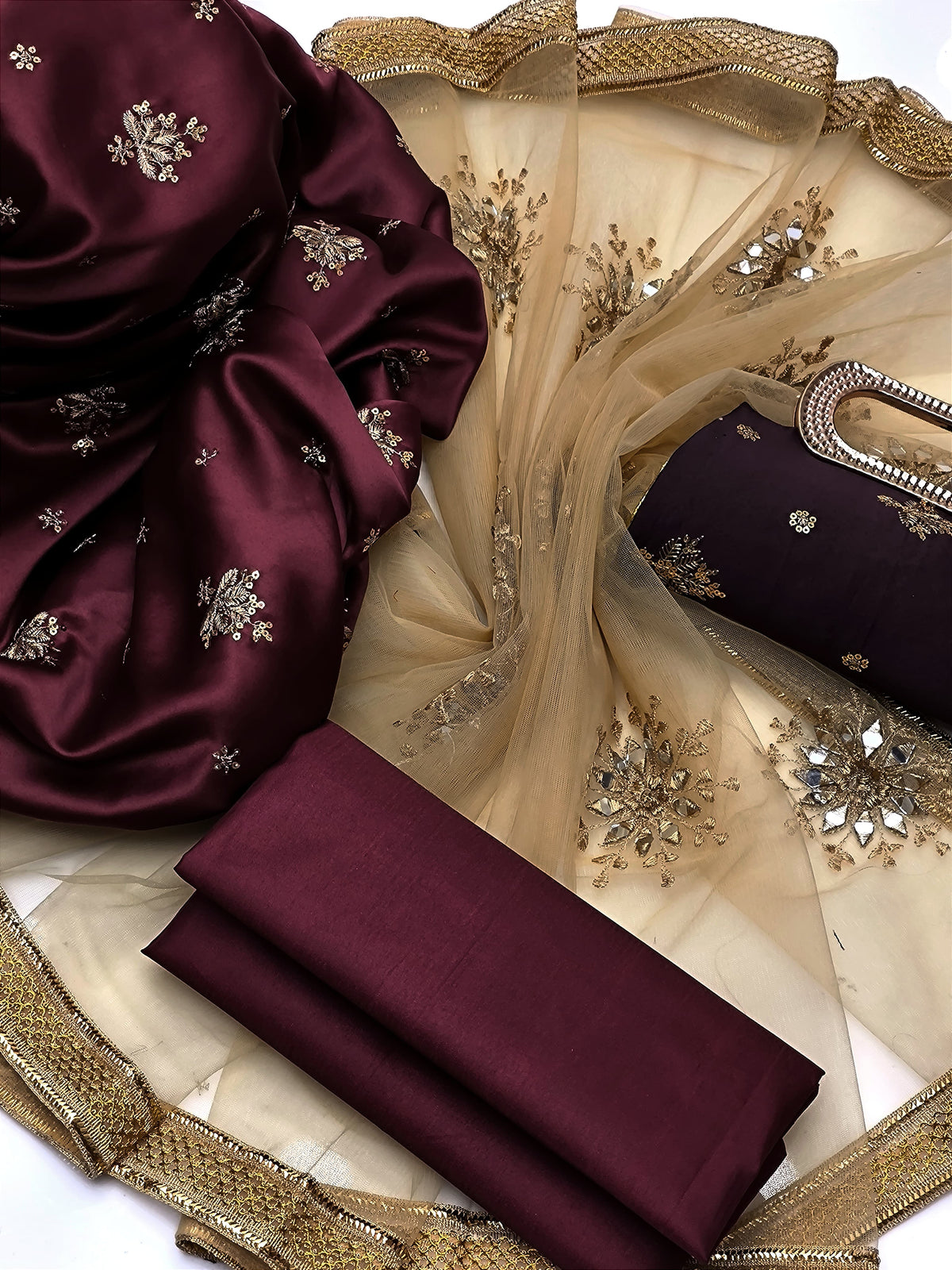 Shamoz Silk Embroidered Unstitched Dress
