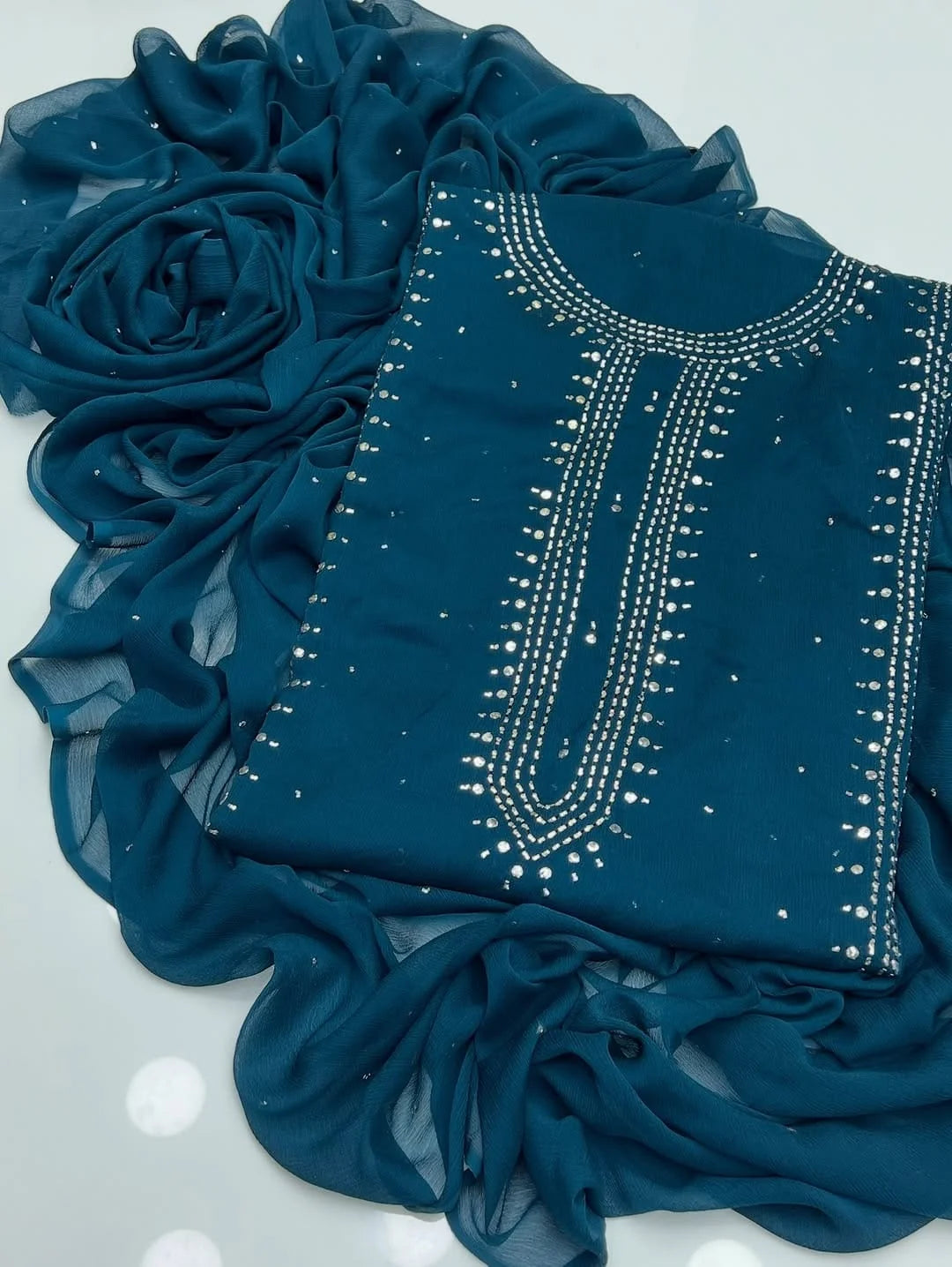 2PC Mukesh Collection – Handmade Kurta style Shirt & Dupatta