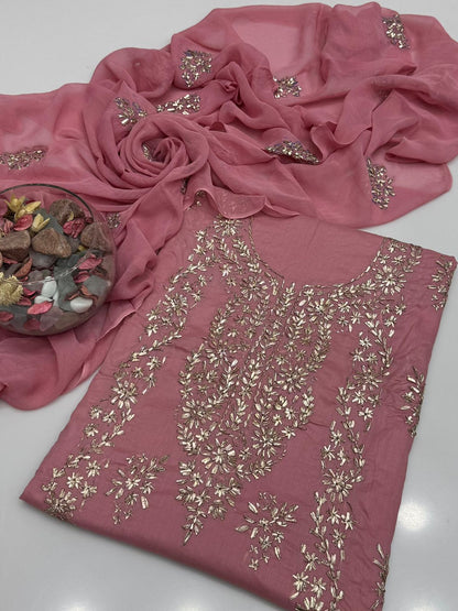 3 pcs Soft Lawn Dress-Handmade LCD Gotta Dress
