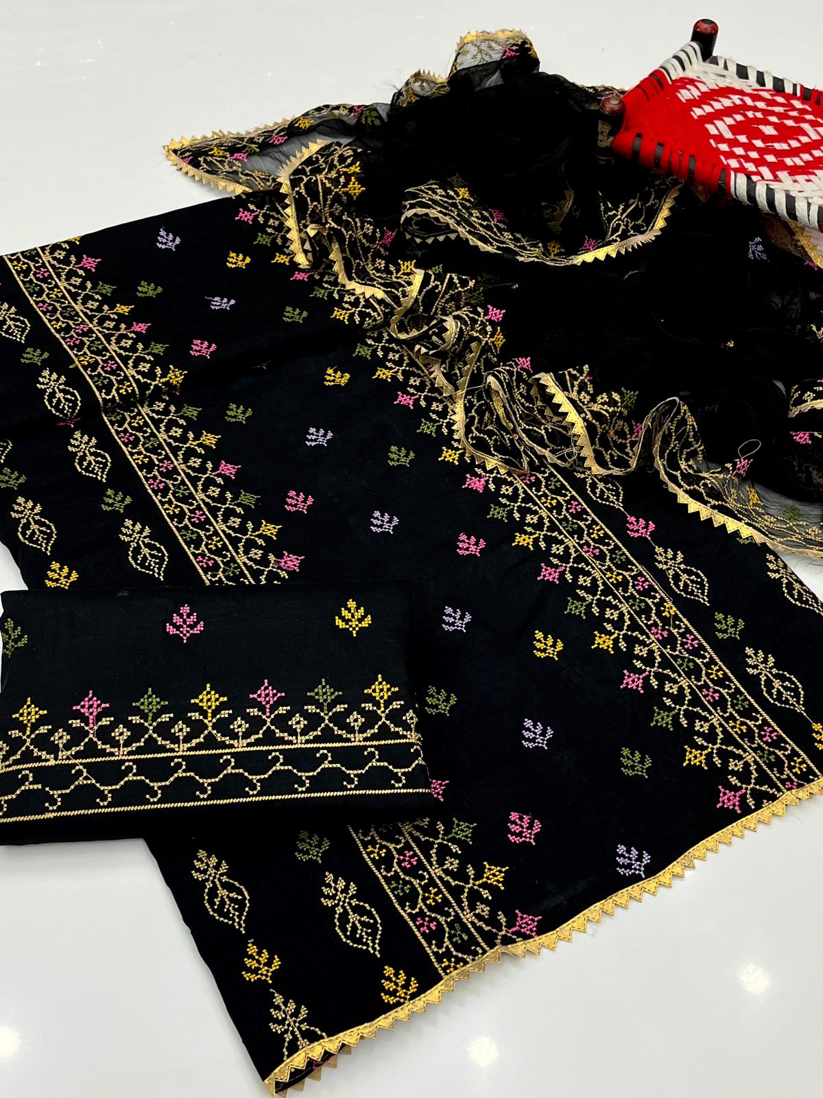 3pcs lawn Dress-Cross Stitch Dress