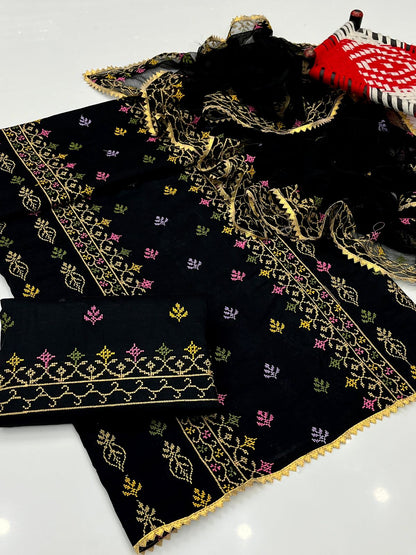 3pcs lawn Dress-Cross Stitch Dress