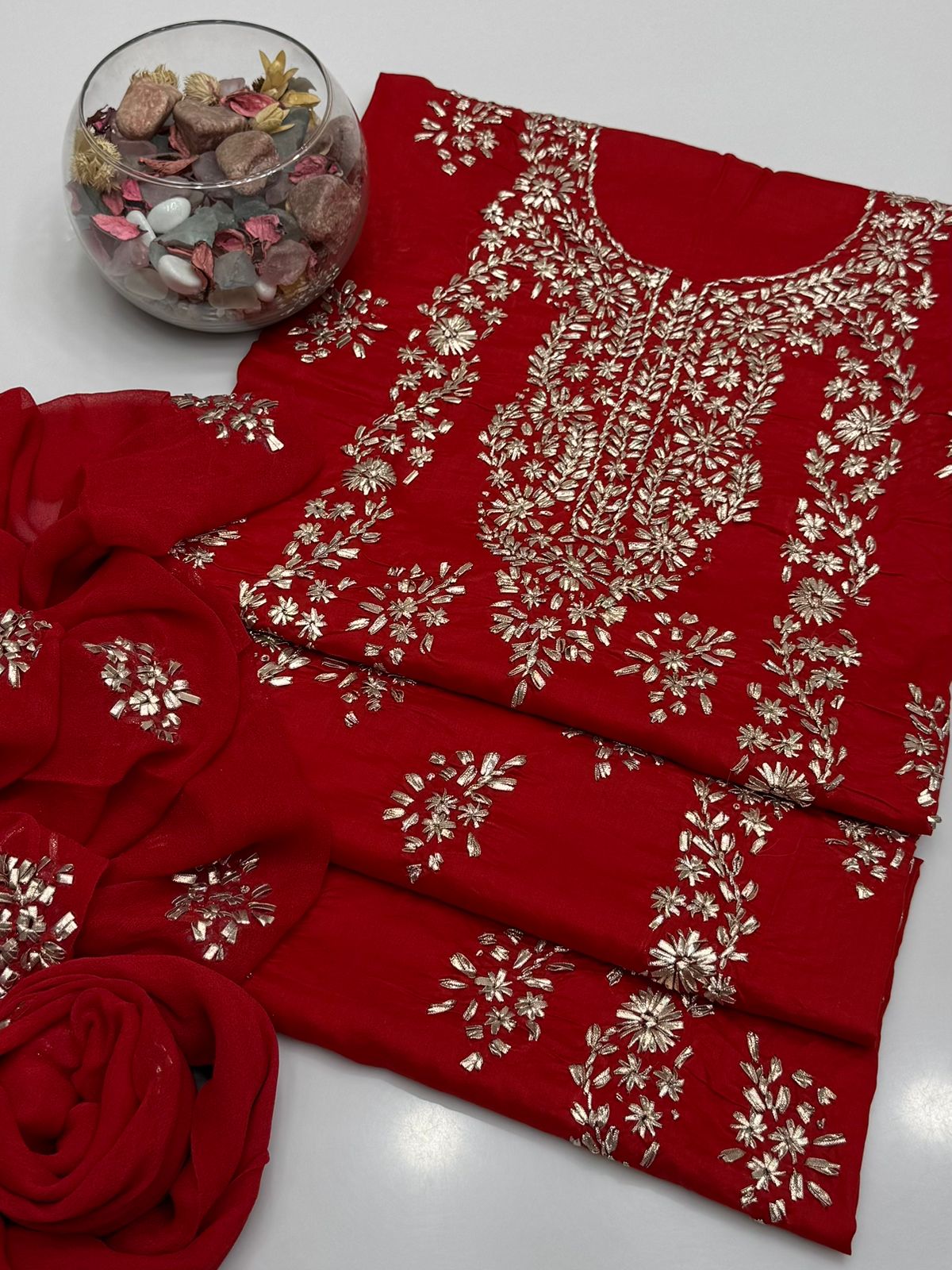 3 pcs Soft Lawn Dress-Handmade LCD Gotta Dress