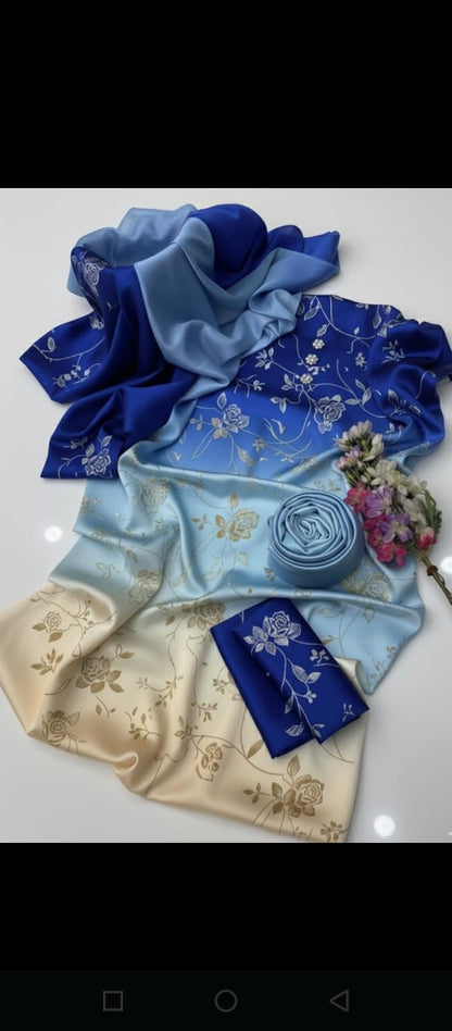 3pcs Shamoz silk Dress-Printed Collection