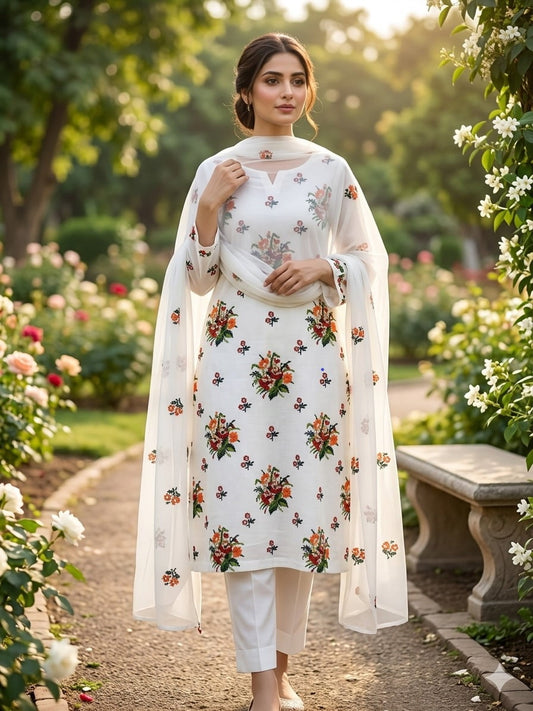 3Pcs Lawn Dress - Cross -Stitch Dress