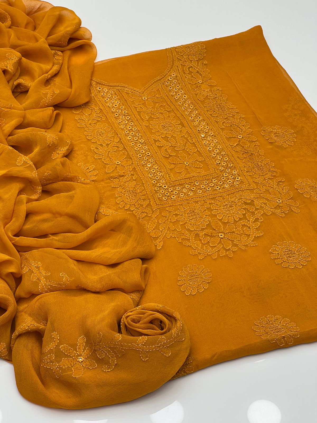 2PC Chiffon Dress – Shadow Sheesha & Chikankari Work