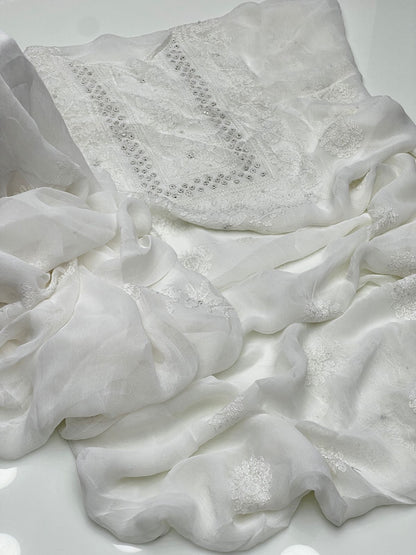 2PC Chiffon Dress – Shadow Sheesha & Chikankari Work
