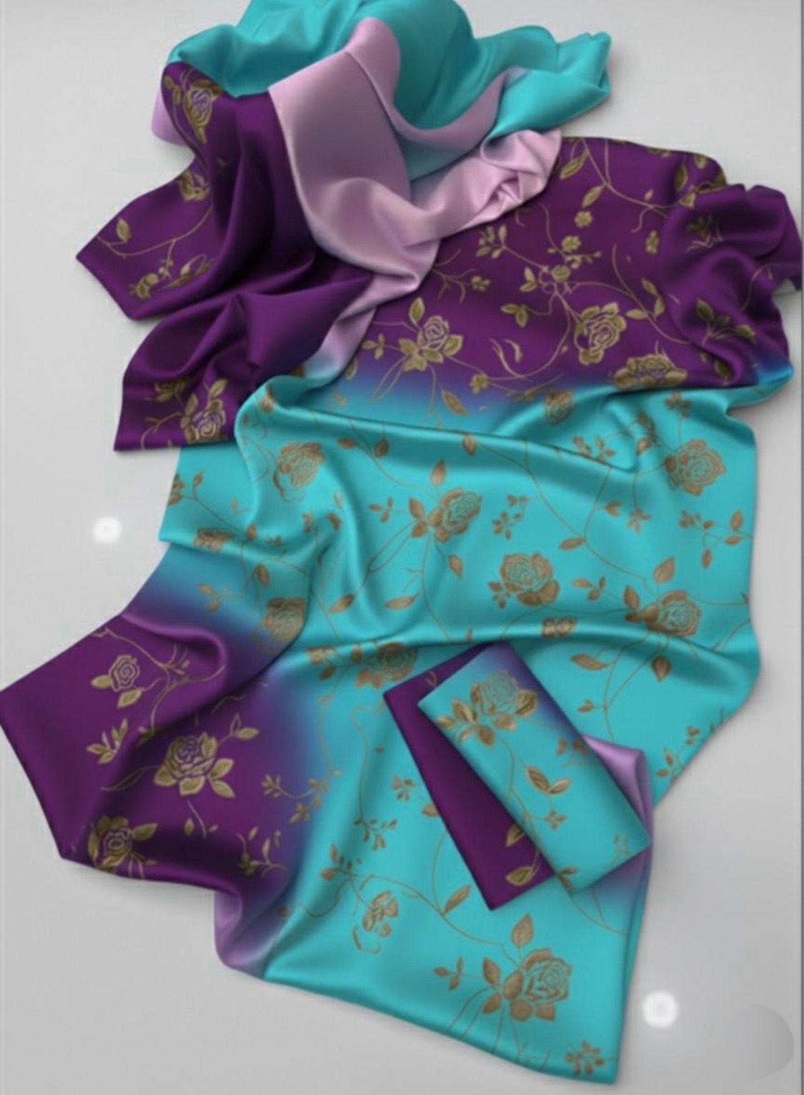 3pcs Shamoz silk Dress-Printed Collection