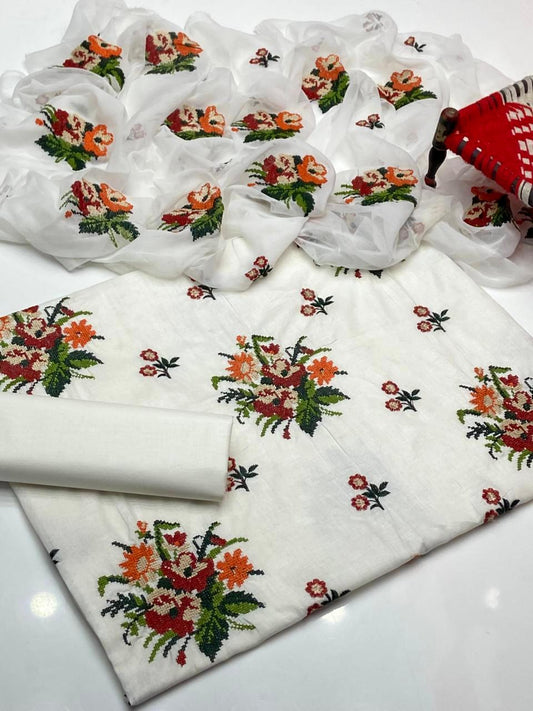 3Pcs Lawn Dress - Cross -Stitch Dress