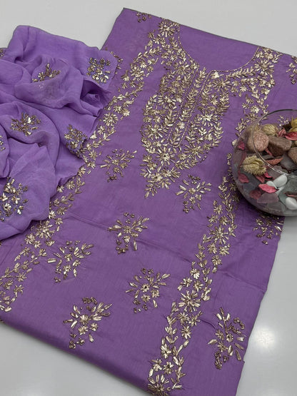 3 pcs Soft Lawn Dress-Handmade LCD Gotta Dress