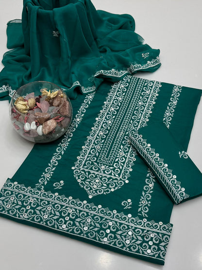 Lawn 3pcs Dress-Computer Cross Stitch 9mm Embroidery