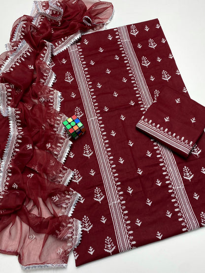 3pcs lawn Dress-Cross Stitch Dress