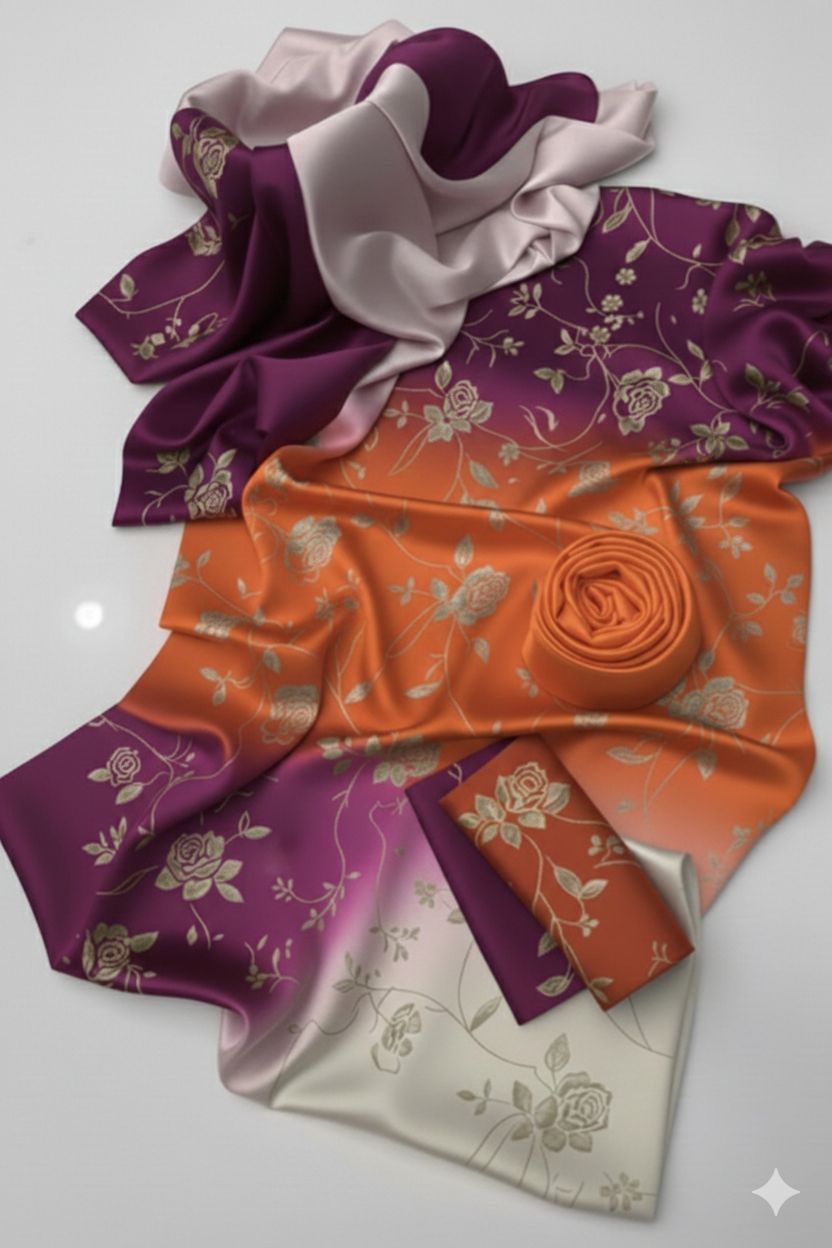 3pcs Shamoz silk Dress-Printed Collection